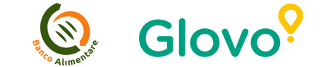 Food Bank and Glovo logos