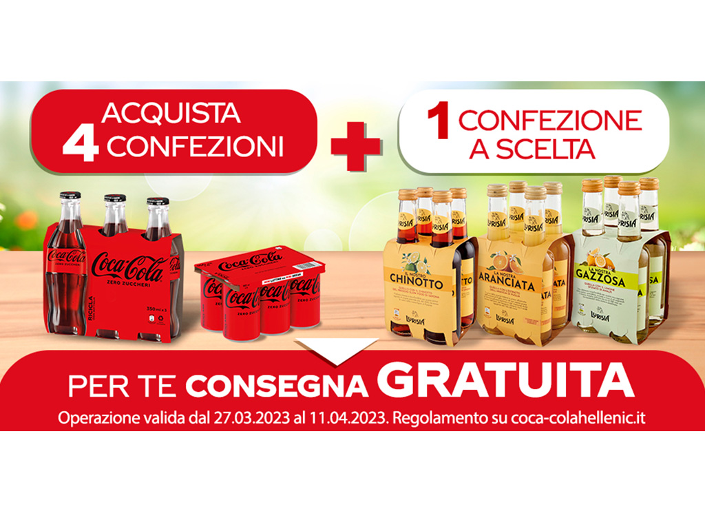 With Coca-Cola delivery is free - March-April 2023