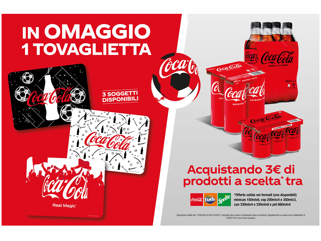 WITH COCA-COLA ZERO THE PLACEMAT IS FREE