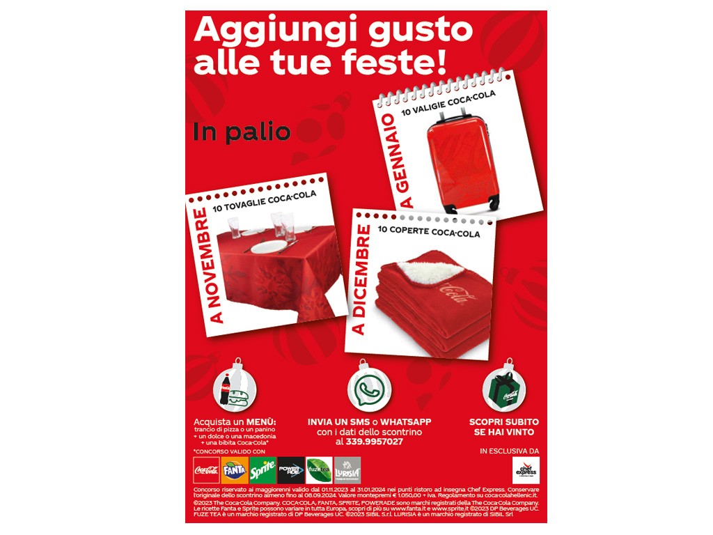 AGGIUNGI GUSTO ALLE TUE FESTE CON COCA-COLA E CHEF EXPRESS
