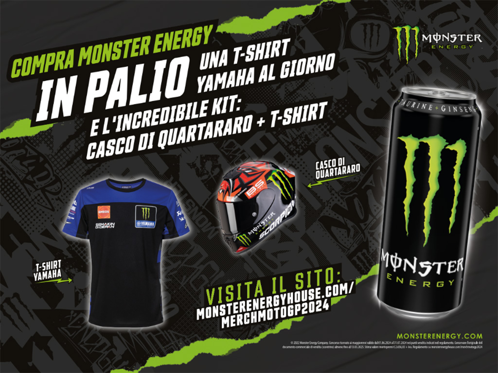 COMPRA MONSTER E PROVA A VINCERE UNA T-SHIRT O IL CASCO