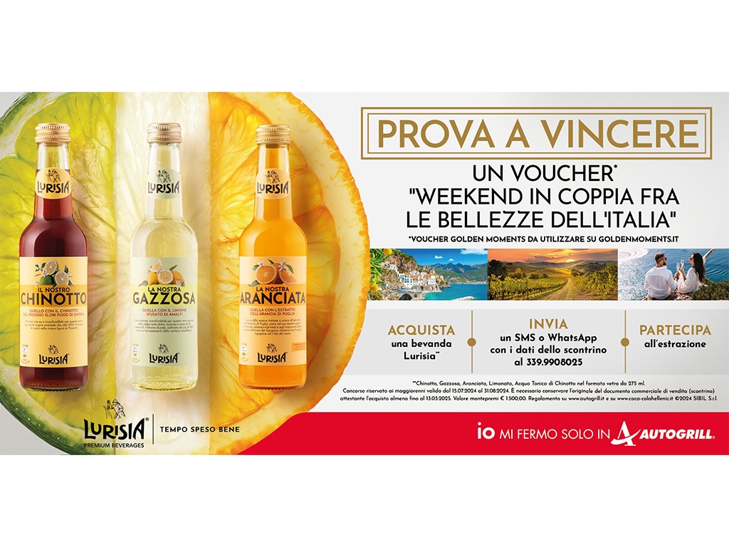 2024 AUTOGRILL - 2024 CON LURISIA VINCI UN WEEKEND FRA LE BELLEZZE DELL ITALIA