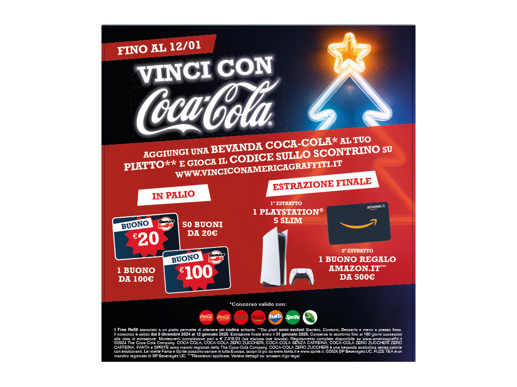 A NATALE VINCI CON AMERICA GRAFFITI E COCA-COLA