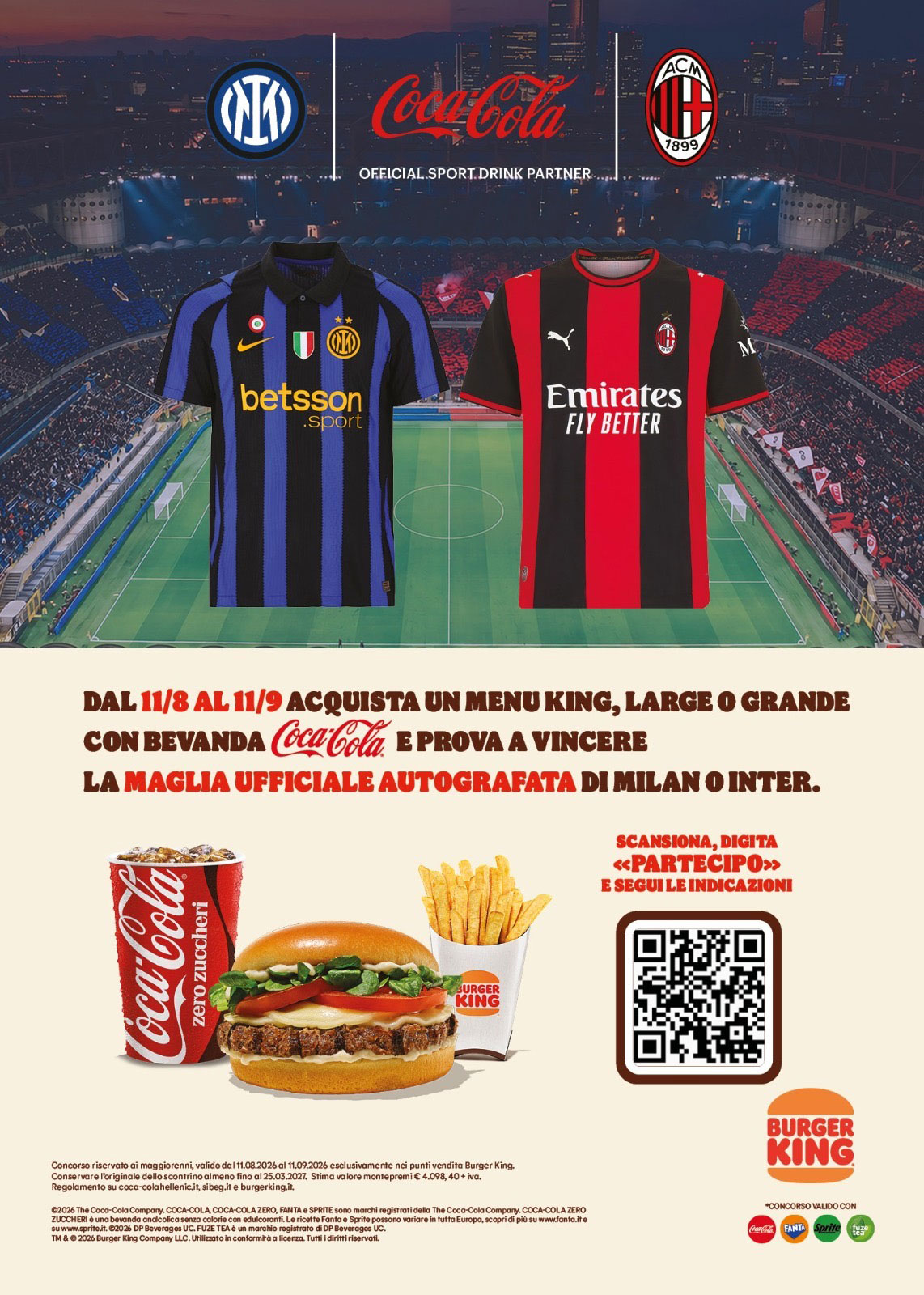 VINCI CON COCA-COLA E BURGER KING